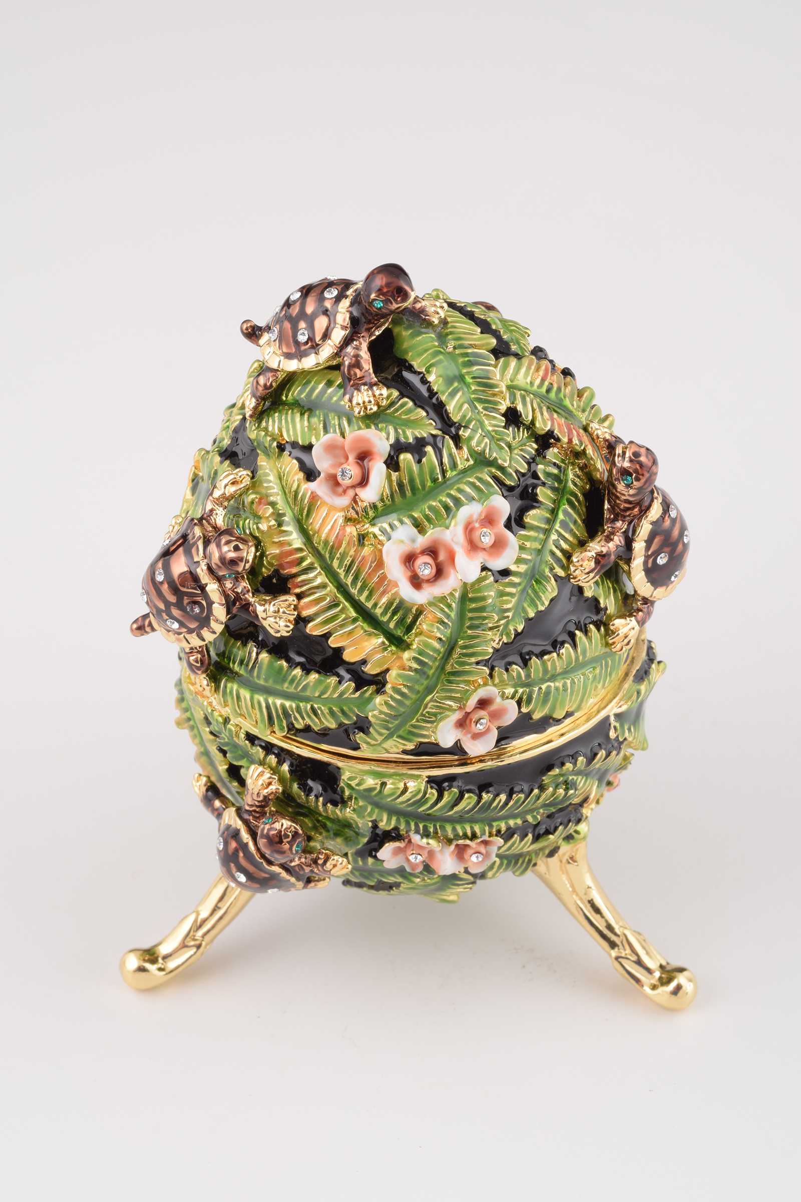 Keren Kopal Green Faberge Egg with Turtles