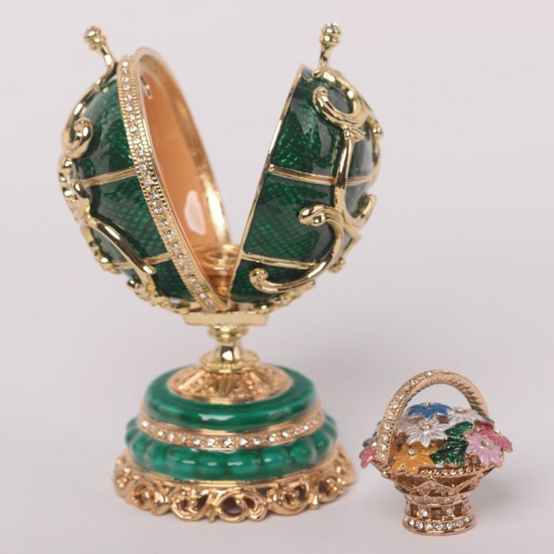 Keren Kopal Green Faberge Egg with a Removable Flower Bouquet  114.00