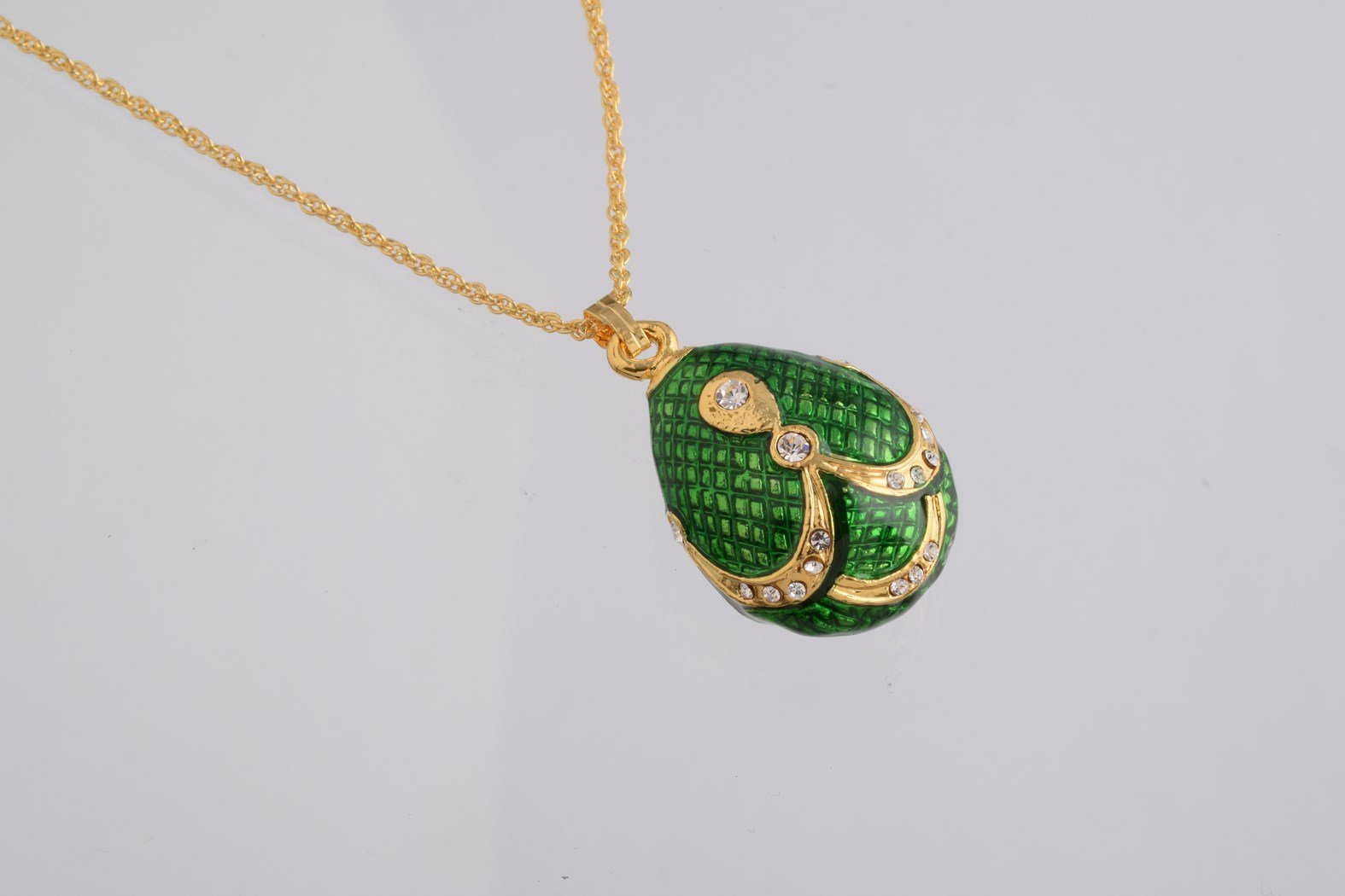 Keren Kopal Green & Gold Egg Pendant Necklace