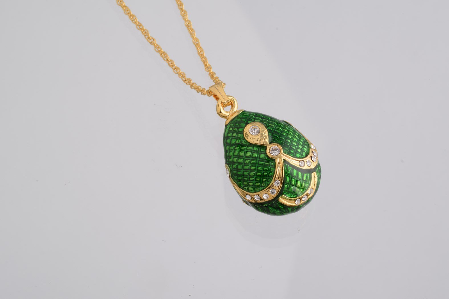 Keren Kopal Green & Gold Egg Pendant Necklace