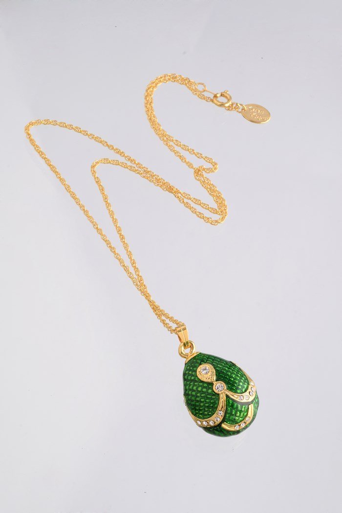 Keren Kopal Green & Gold Egg Pendant Necklace
