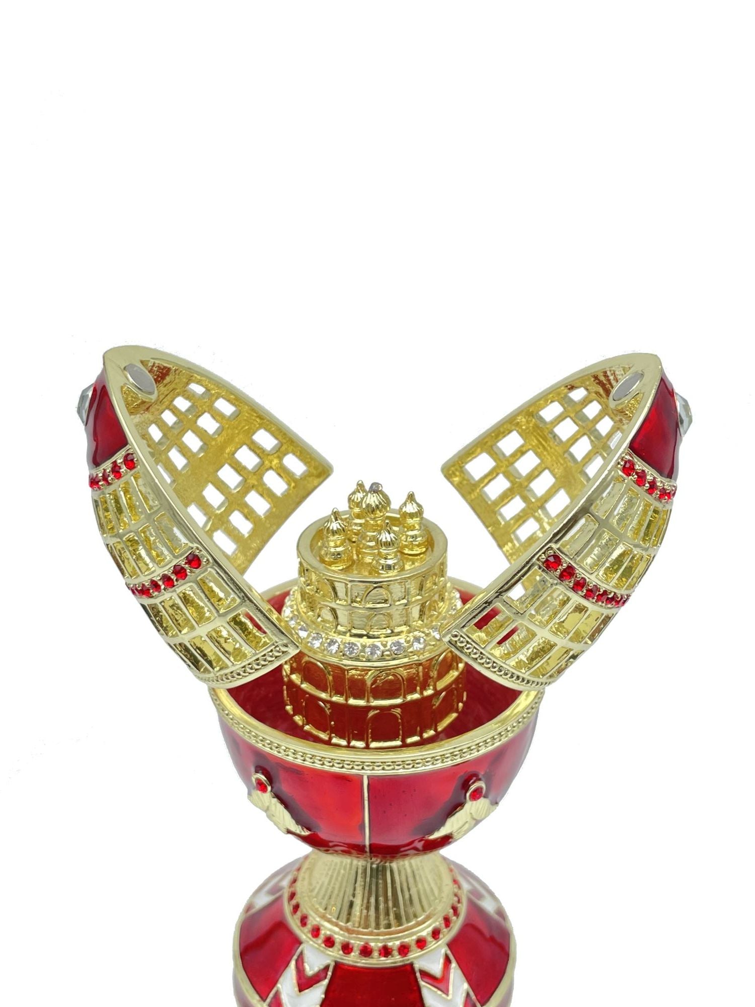 Keren Kopal Blue Faberge Egg with Blue Rose Inside