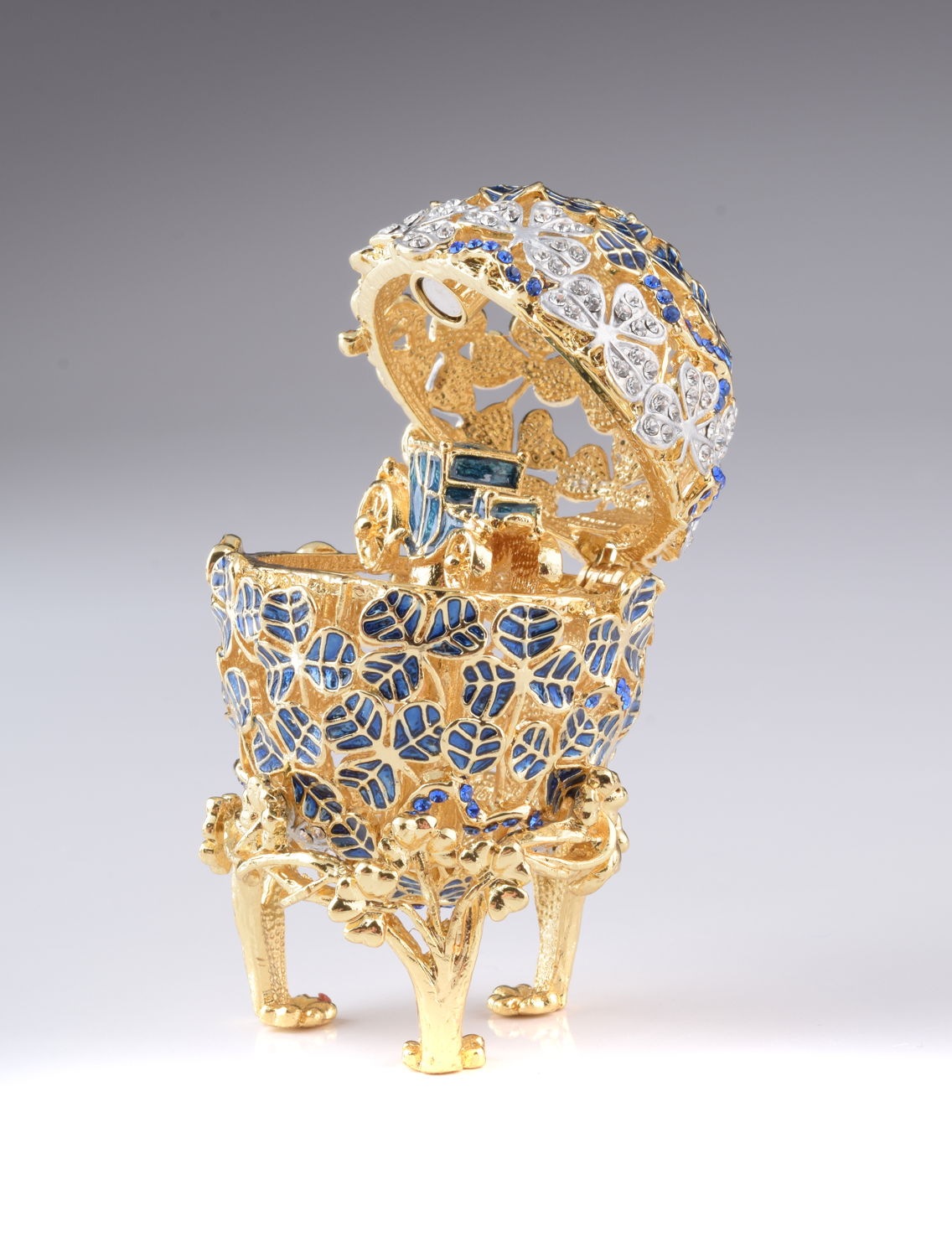 Keren Kopal Blue Faberge Egg with Car Inside