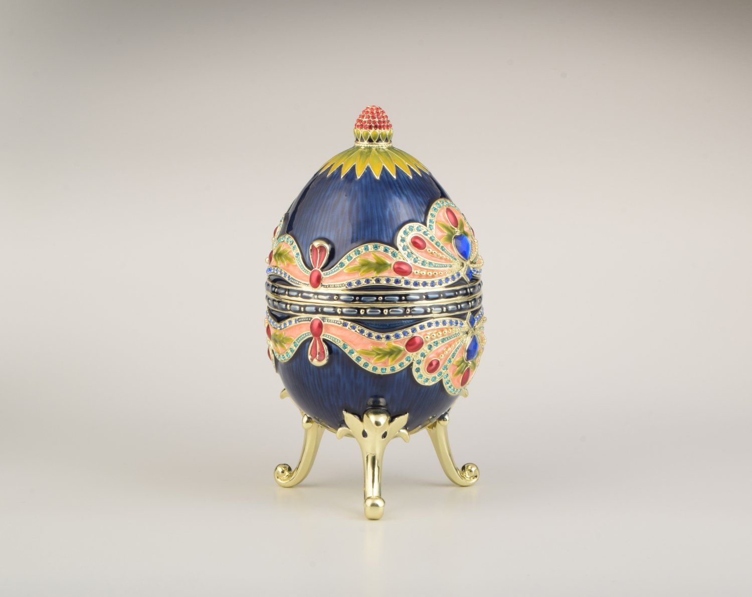 Blue Colorful Russian Egg Music Box Keren Kopal