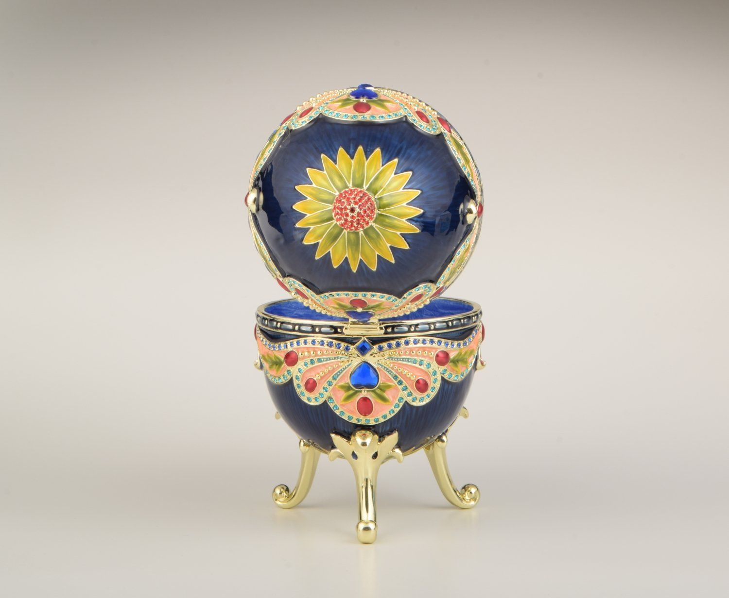 Blue Colorful Russian Egg Music Box Keren Kopal