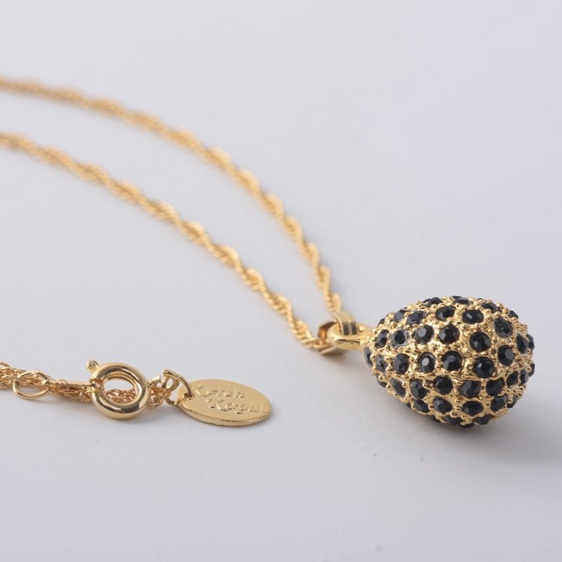 Keren Kopal Golden Black Egg Pendant Necklace