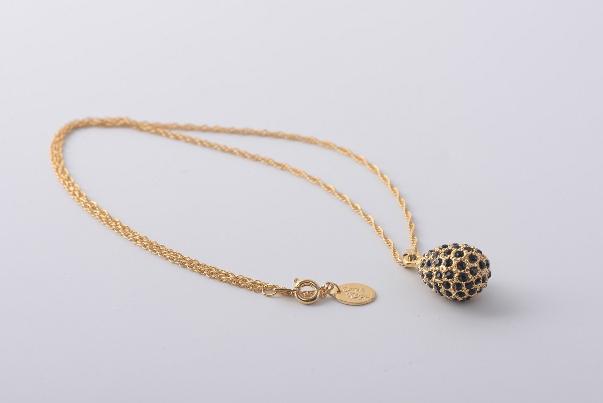 Keren Kopal Golden Black Egg Pendant Necklace