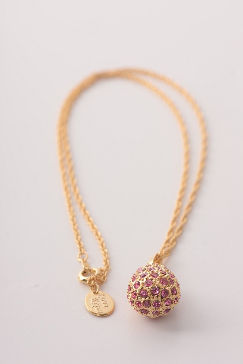 Keren Kopal Golden Pink Egg Pendant Necklace