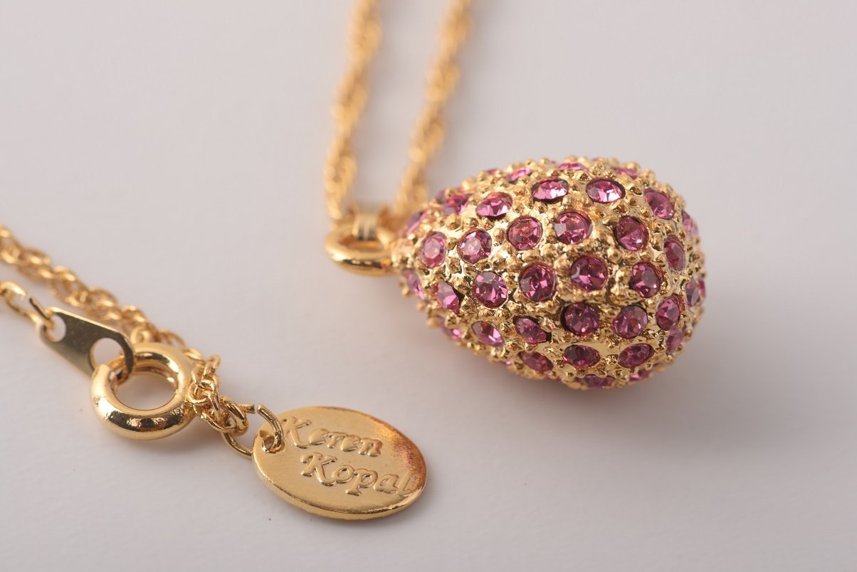 Keren Kopal Golden Pink Egg Pendant Necklace