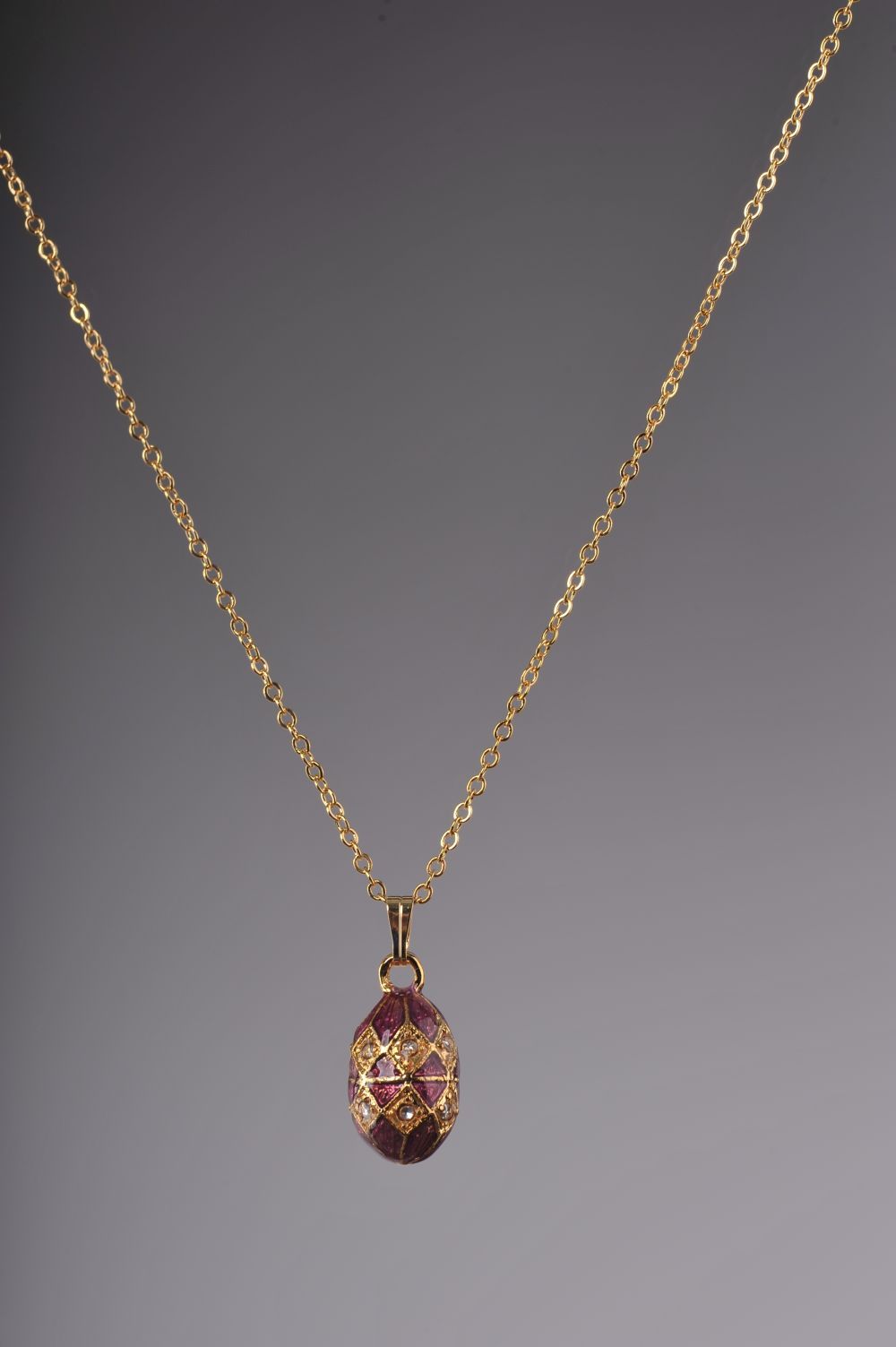 Keren Kopal Magenta & Gold Egg Pendant Necklace