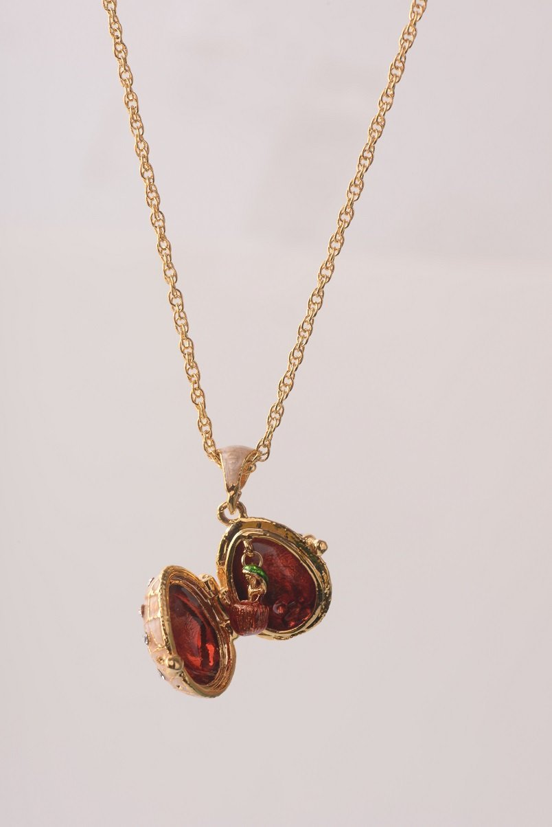 Keren Kopal Pink Pendant Necklace with an Apple Inside