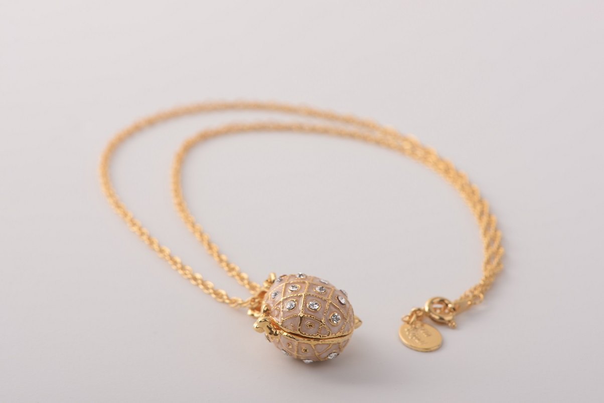 Keren Kopal Pink Pendant Necklace with an Apple Inside