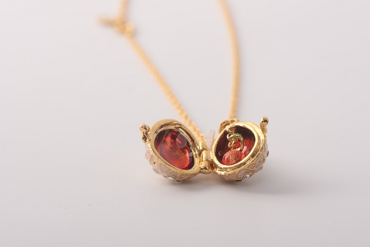 Keren Kopal Pink Pendant Necklace with an Apple Inside