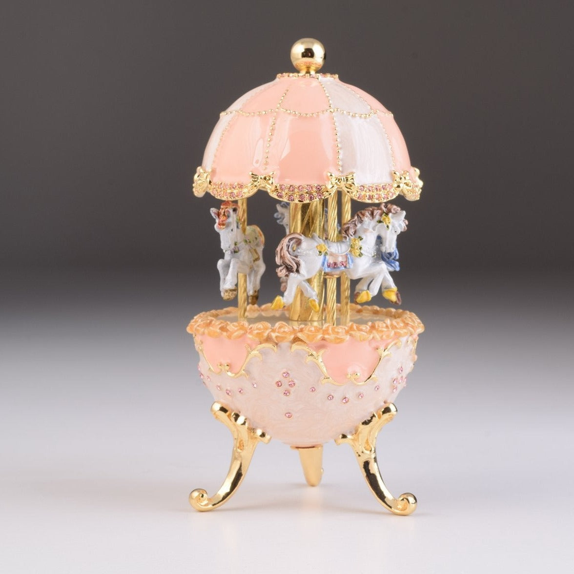 Keren Kopal Pink Wind up Carousel Faberge Egg  124.00