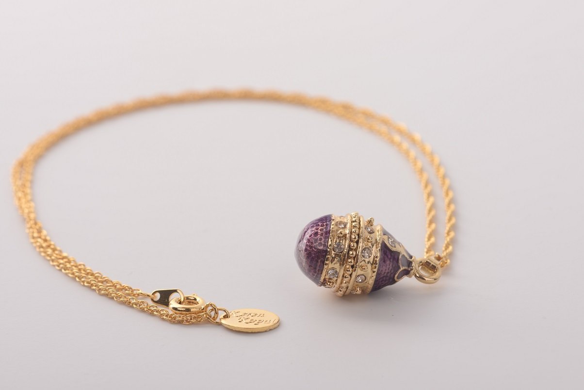 Keren Kopal Purple & Gold Egg Pendant Necklace