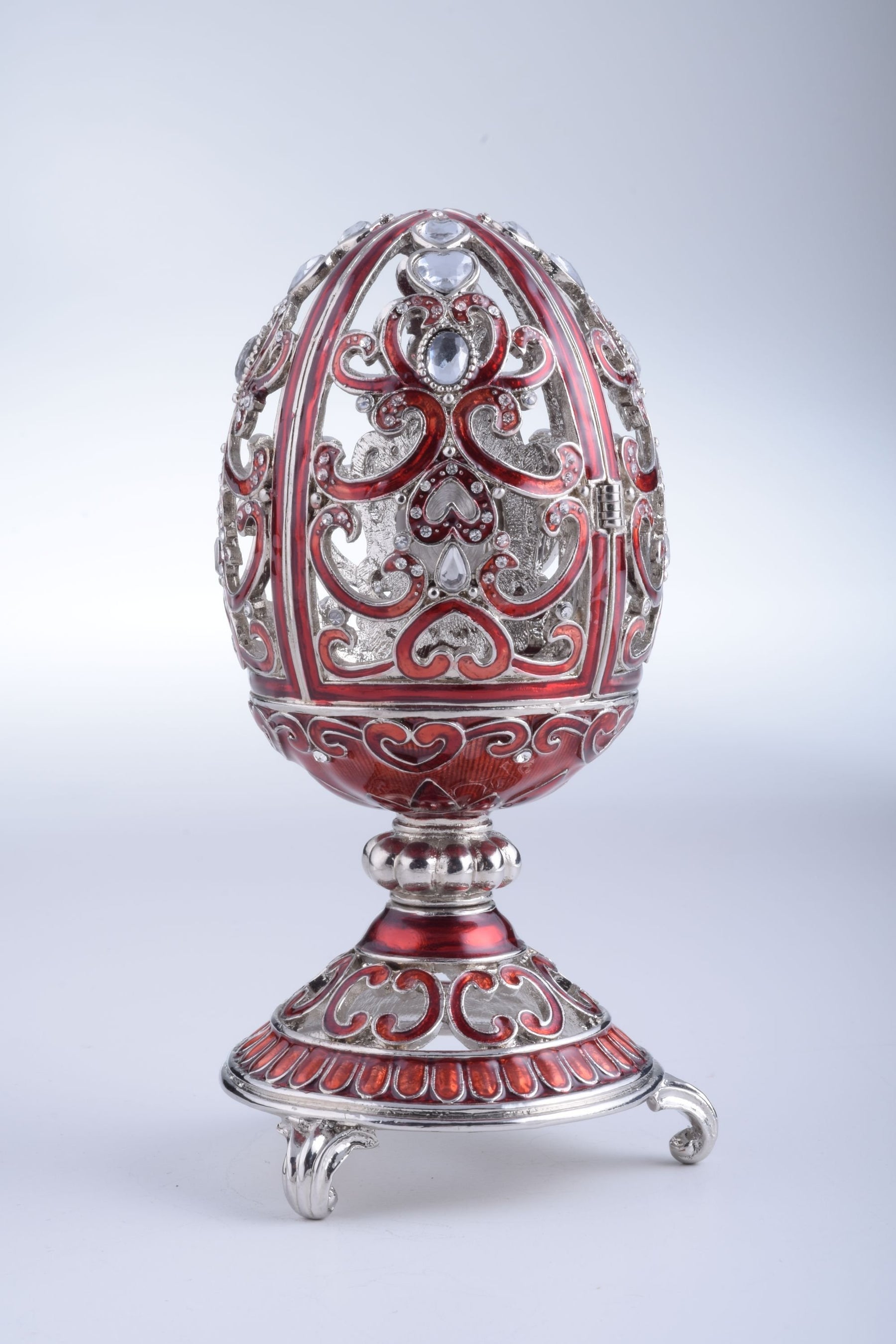 Silver & Red Faberge Egg  Keren Kopal