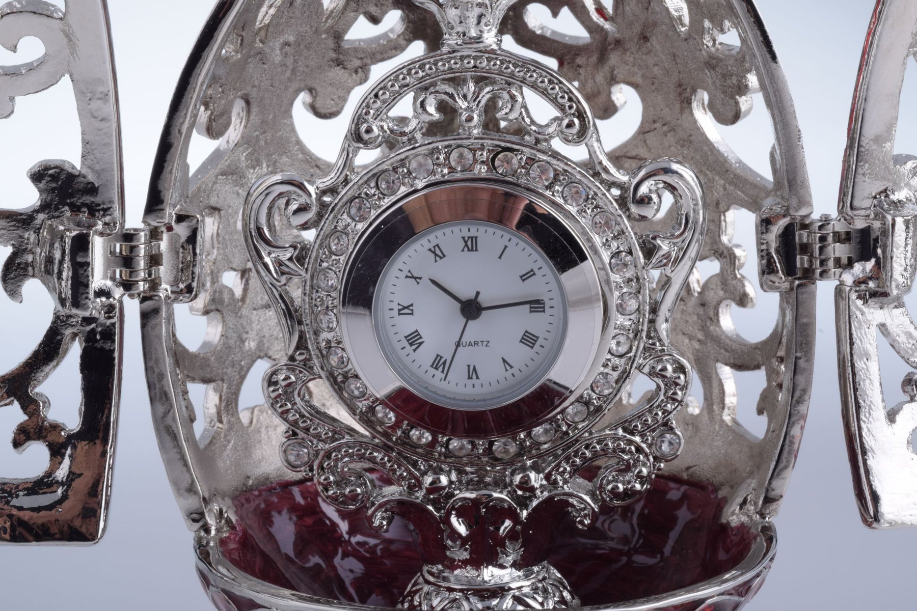 Silver & Red Faberge Egg  Keren Kopal