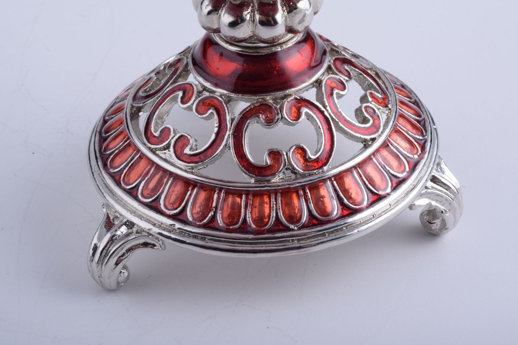 Silver & Red Faberge Egg  Keren Kopal