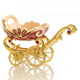 Red vintage Baby Carriage Trinket Box stroller