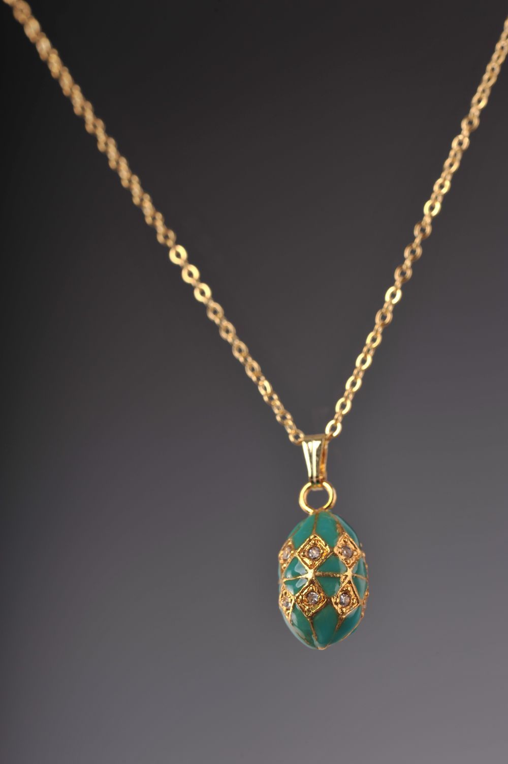 Keren Kopal Turquoise & Gold Egg Pendant Necklace