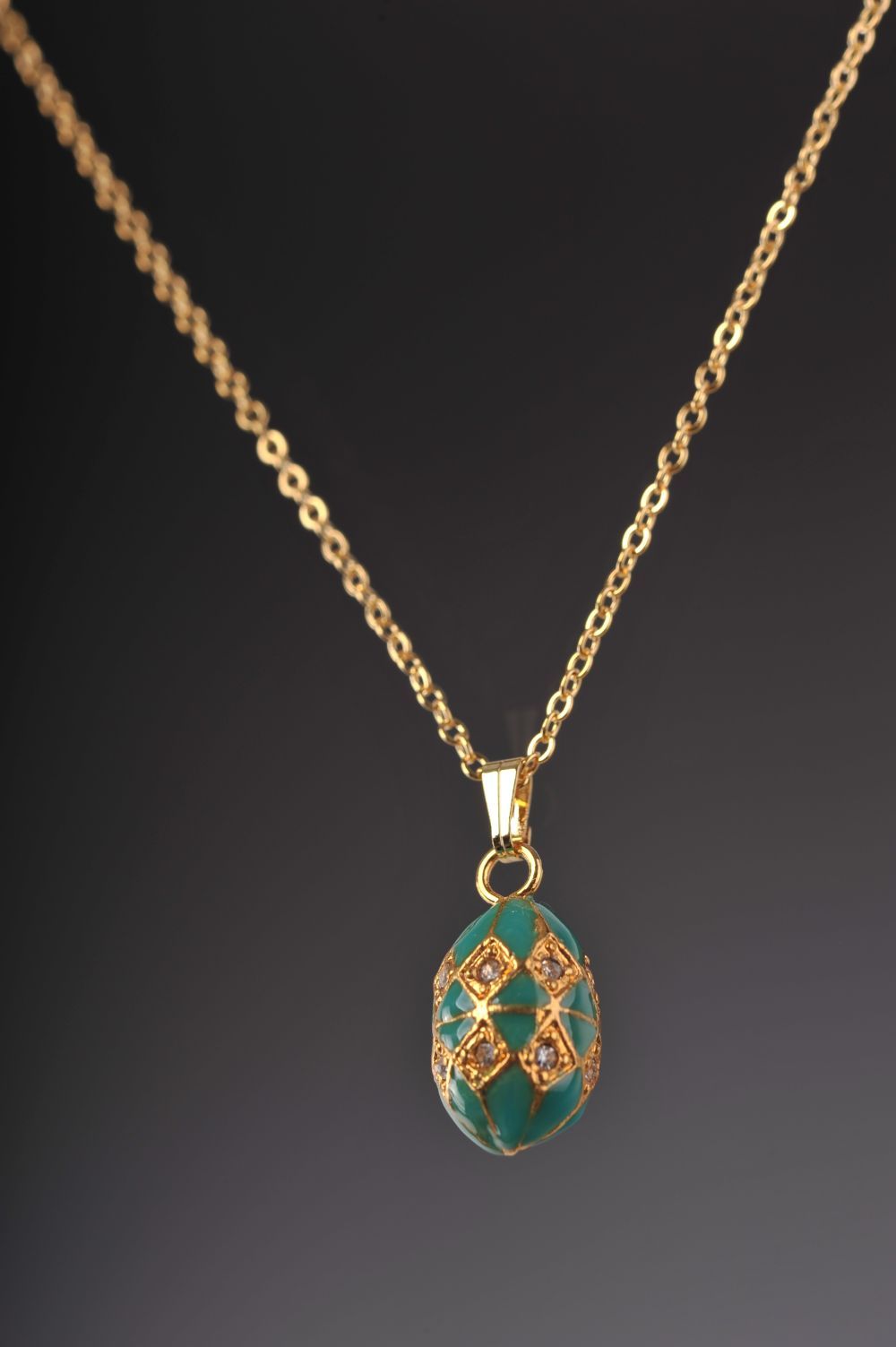 Keren Kopal Turquoise & Gold Egg Pendant Necklace