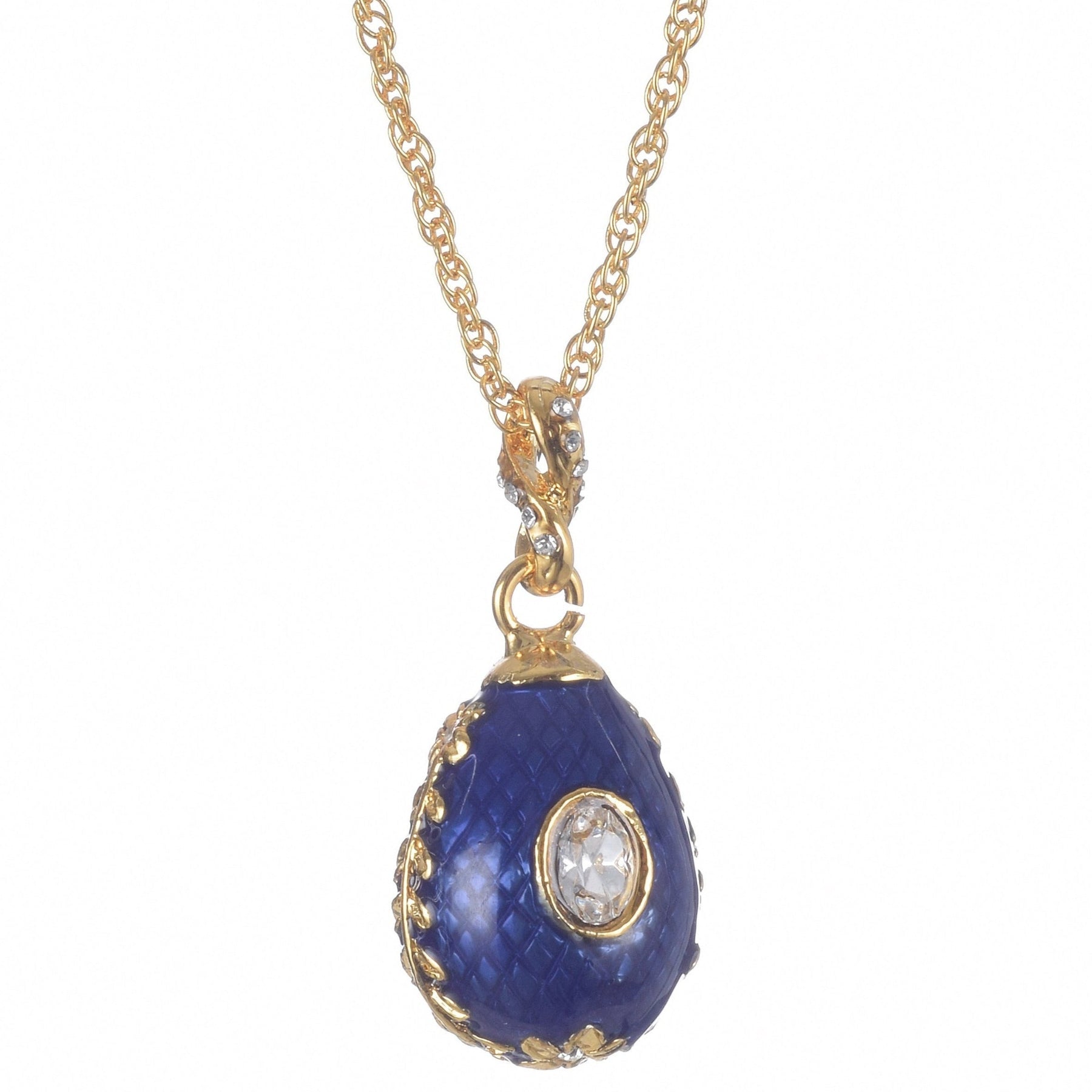 Blue Egg Pendant Gold Necklace jewelry Keren Kopal