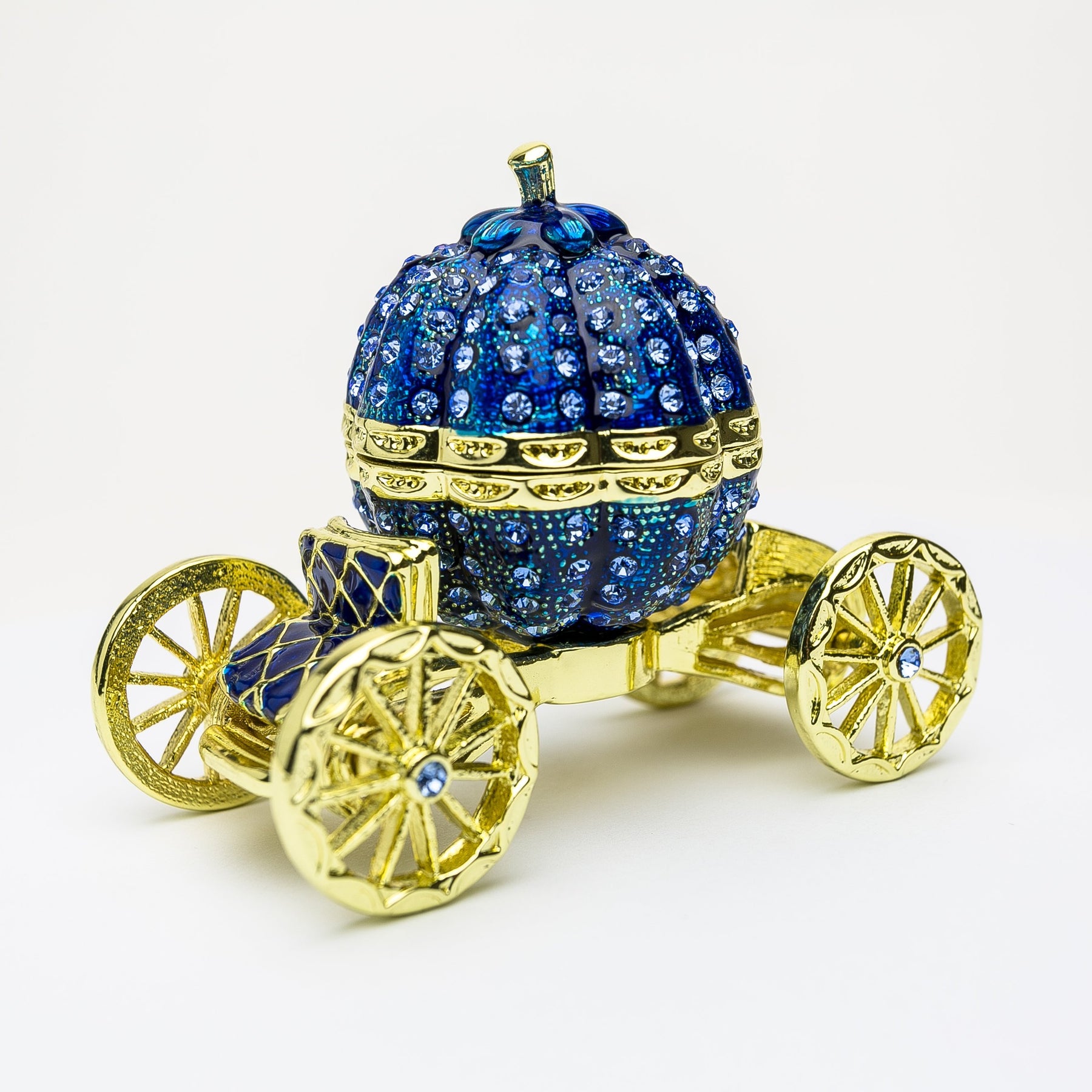 Keren Kopal Royal Blue Faberge Pumpkin on Carriage