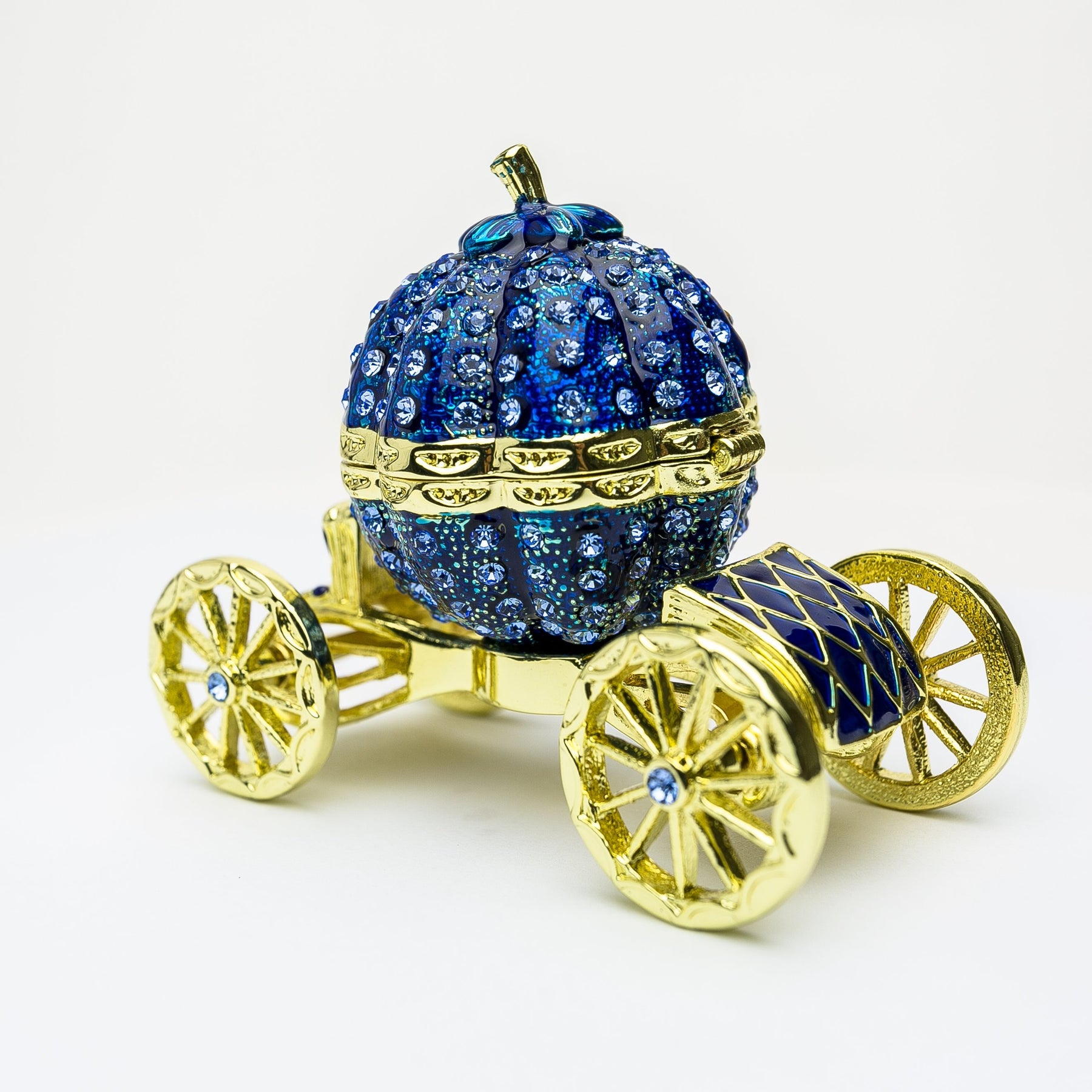 Keren Kopal Royal Blue Faberge Pumpkin on Carriage