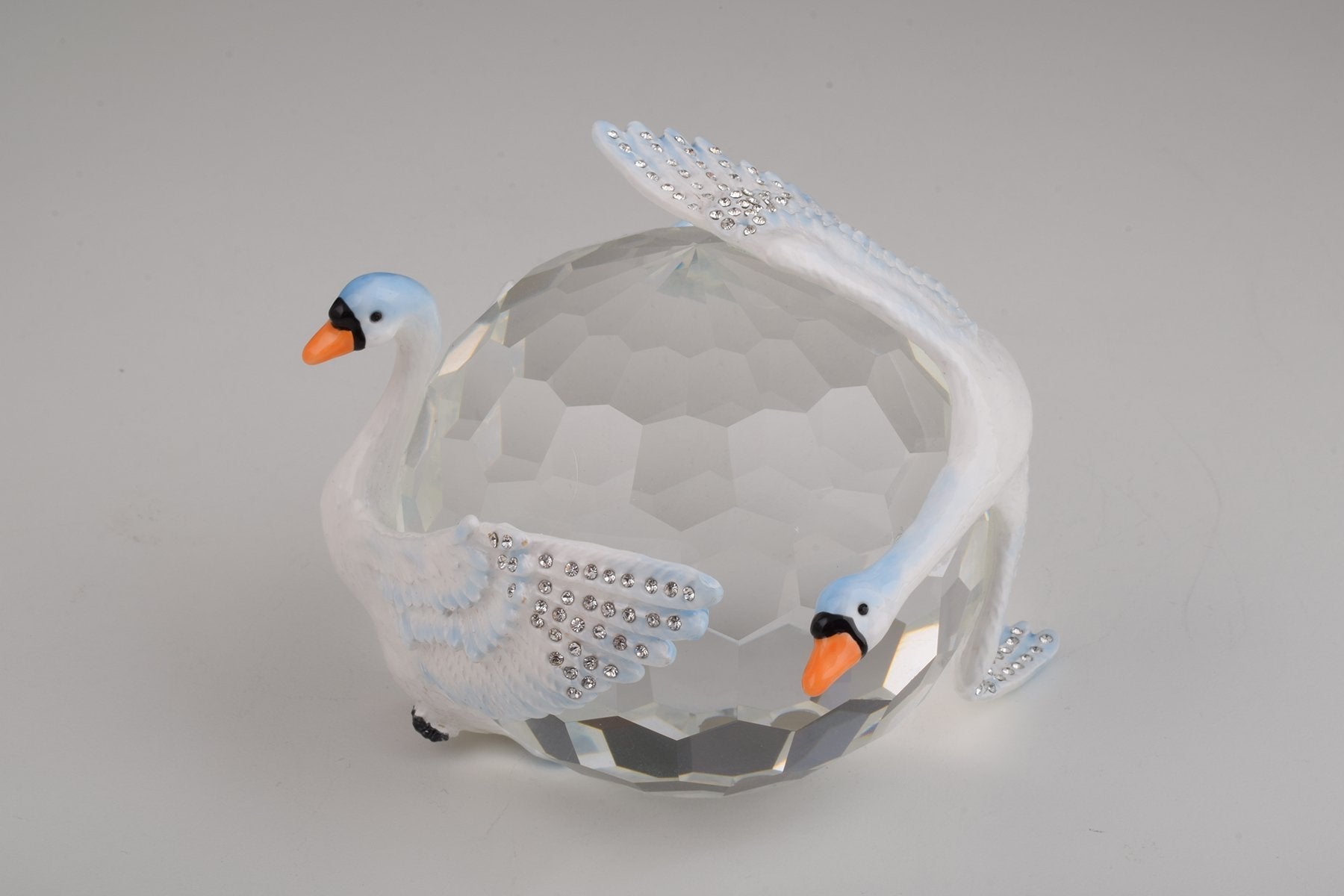 Keren Kopal Two White Swans on Crystal Ball trinket box 141.50