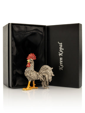 Grey Rooster Jewelry Trinket Box