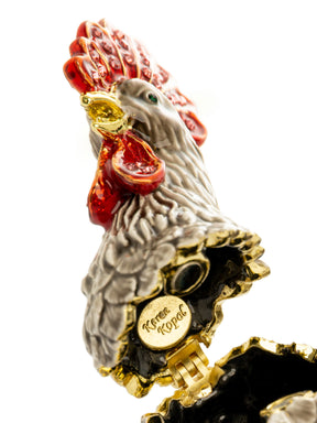 Grey Rooster Jewelry Trinket Box