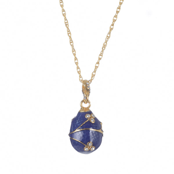 Collier en or avec pendentif œuf bleu