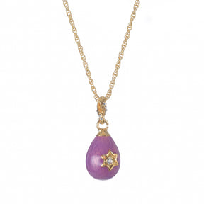 Keren Kopal Purple Egg Star of David Pendant Gold Necklace