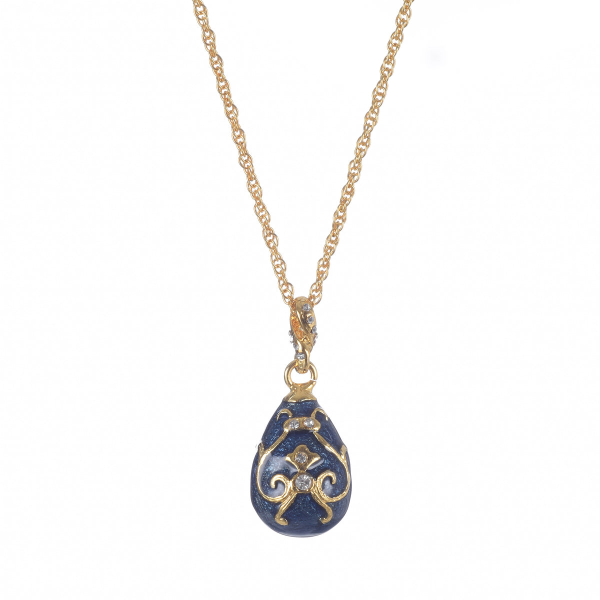 Keren Kopal Blue & Gold Egg Pendant Necklace