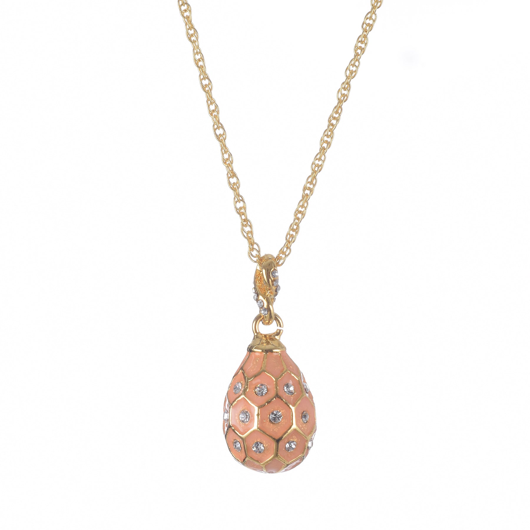 Keren Kopal Pink & Gold Egg Pendant Gold Necklace