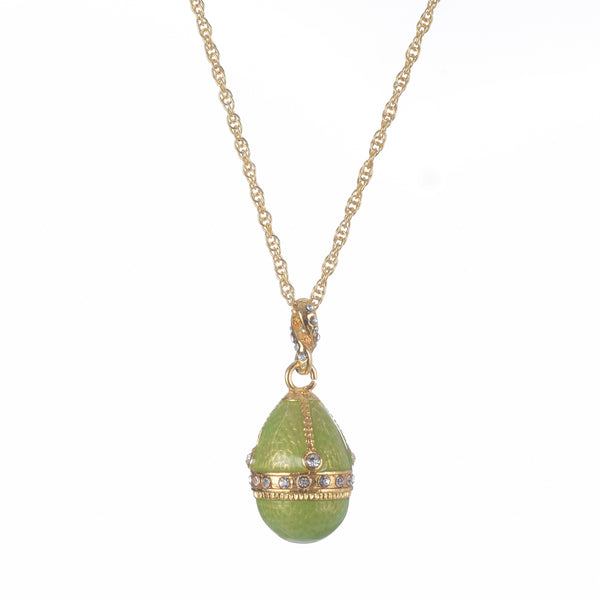 Collier pendentif œuf or et vert