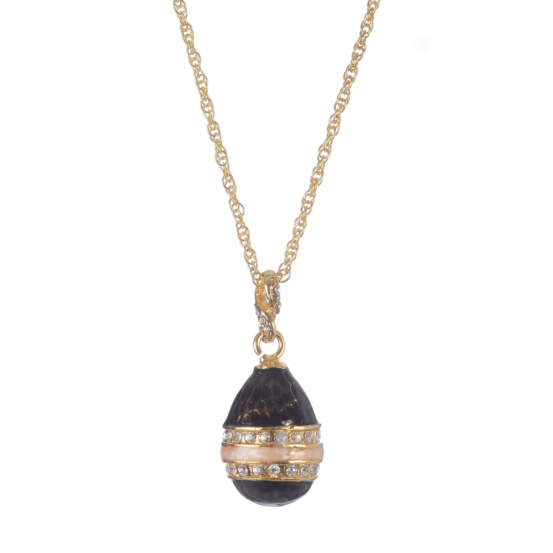 Keren Kopal Black & Gold Egg Pendant Necklace