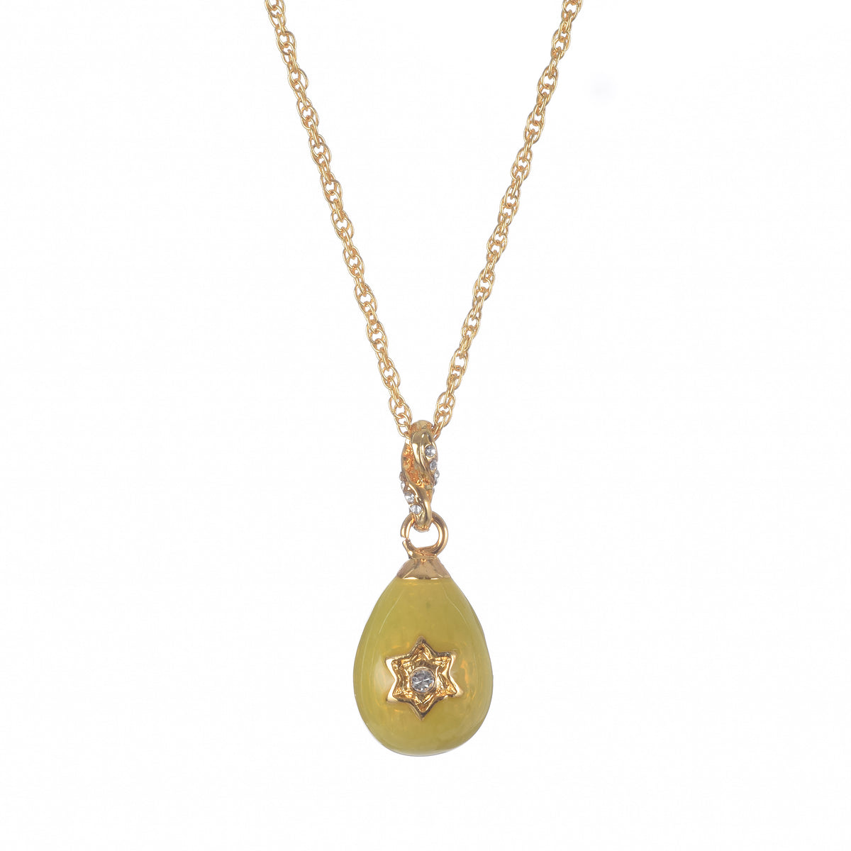 Keren Kopal Yellow Egg Star of David Pendant Gold Necklace
