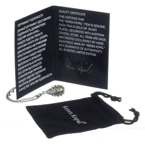 Keren Kopal Silver Egg with Green Crystals Pendant Necklace