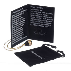 Keren Kopal Black & Gold Egg Pendant Necklace