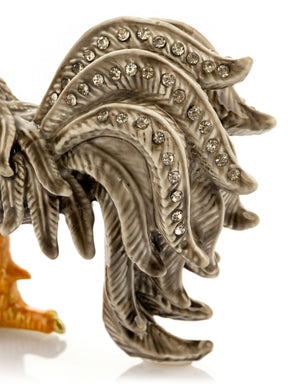 Grey Rooster Jewelry Trinket Box