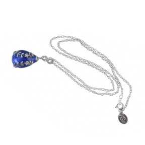 Keren Kopal Blue & Silver Egg Pendant Necklace