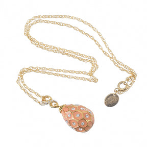 Keren Kopal Pink & Gold Egg Pendant Gold Necklace