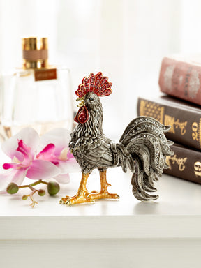 Grey Rooster Jewelry Trinket Box