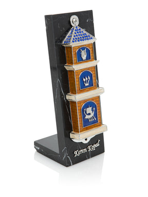 Blue Contemporary Synagogue style Mezuzah