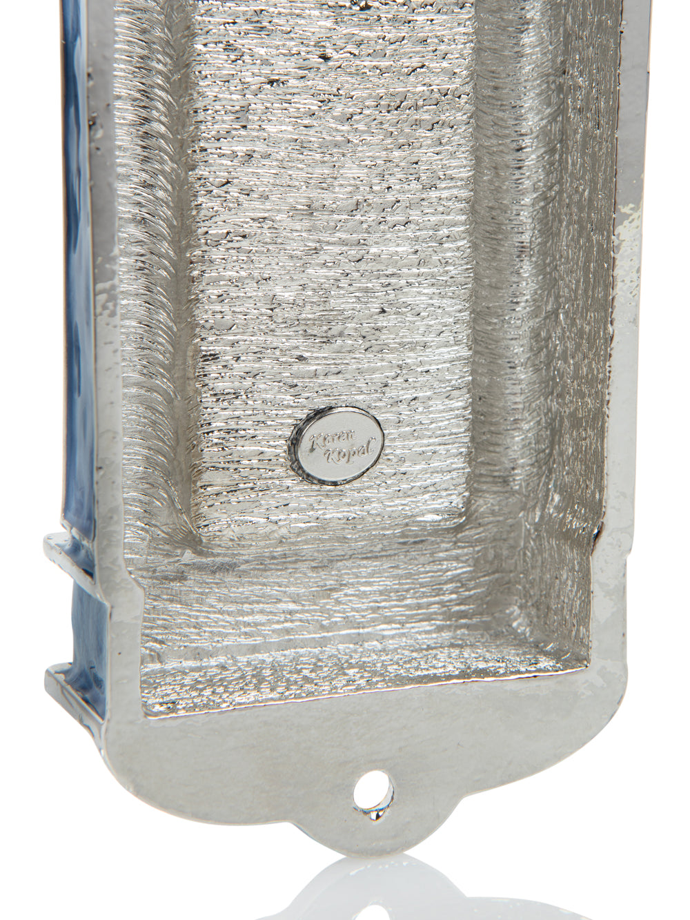 Blue Holy Ark style Mezuzah