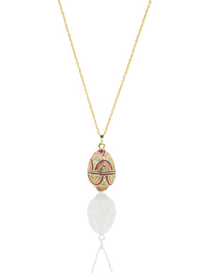 Purple & Peach Egg Pendant Necklace
