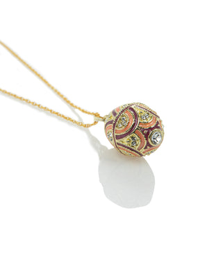 Purple & Peach Egg Pendant Necklace
