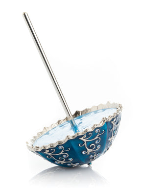 Keren Kopal Blue Umbrella Trinket Box Handmade with Swarovski Crystals