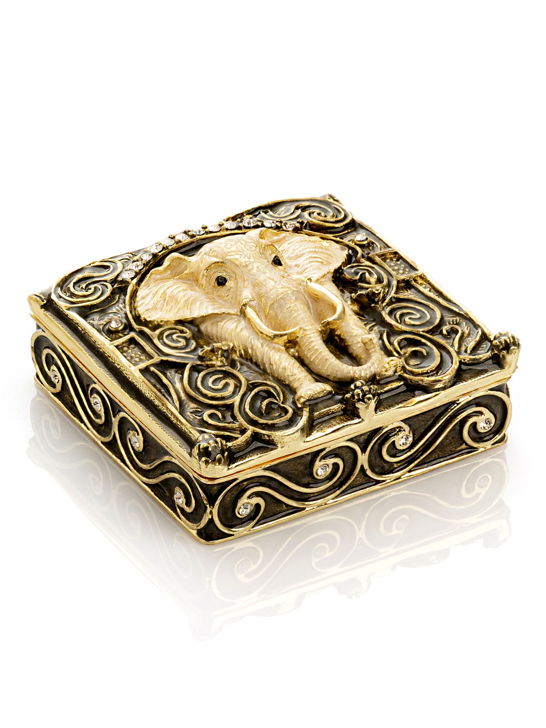 Brown and Gold trinket Box Elephant